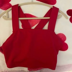 roxy red criss cross top